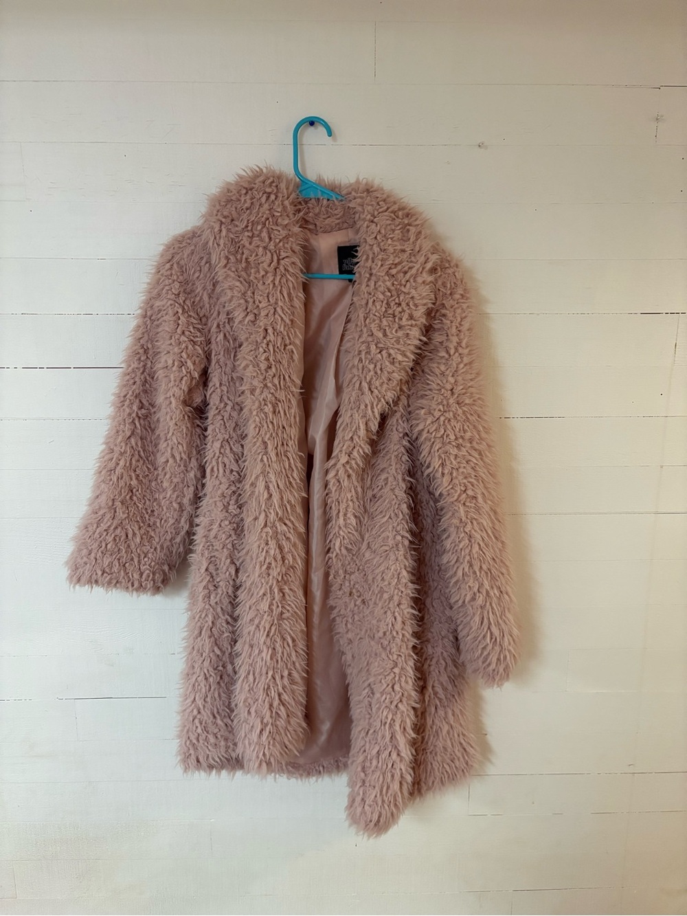 Wild Fable Pink Shaggy Faux Fur Teddy Coat Jacket Size M
